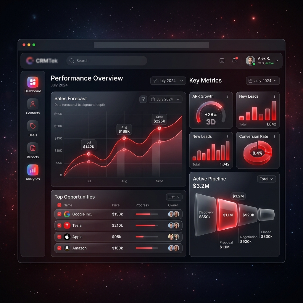 Custom CRM dashboard and web application development